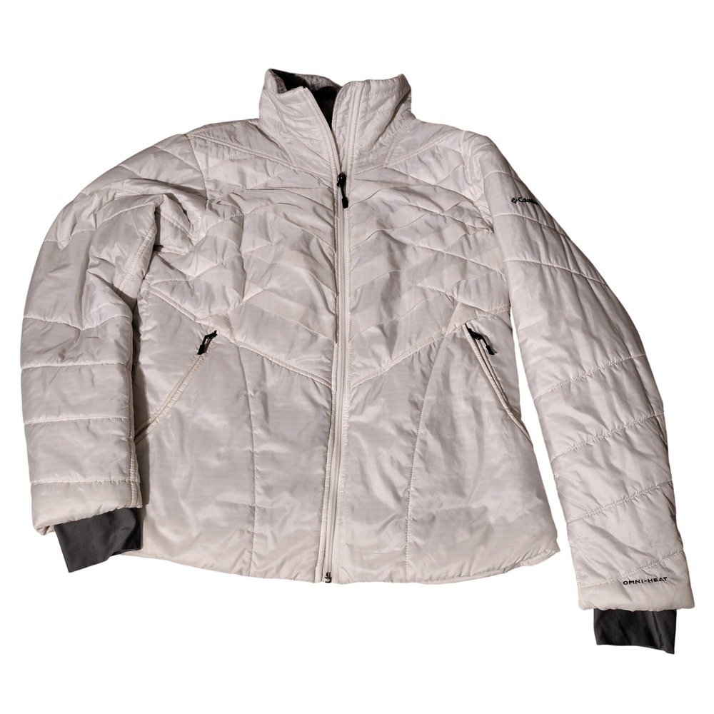 Columbia Omni-Heat Interchange Winter Jacket White Quilted Women XL